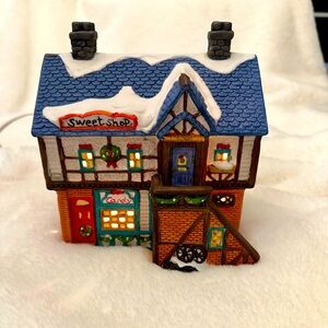 Vintage Holiday Expressions in original box porcelain lighted house, sweet shop